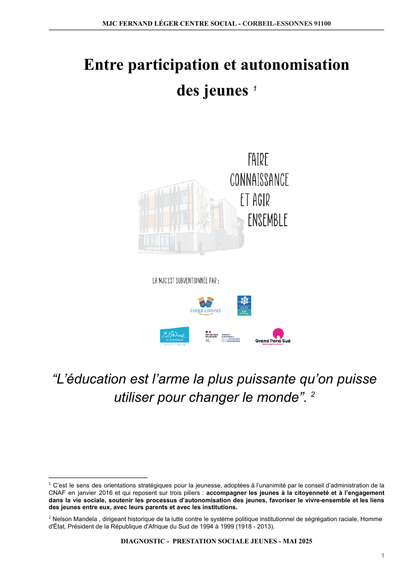 Couverture — PS Jeunes : Entre participation et autonomisation des jeunes